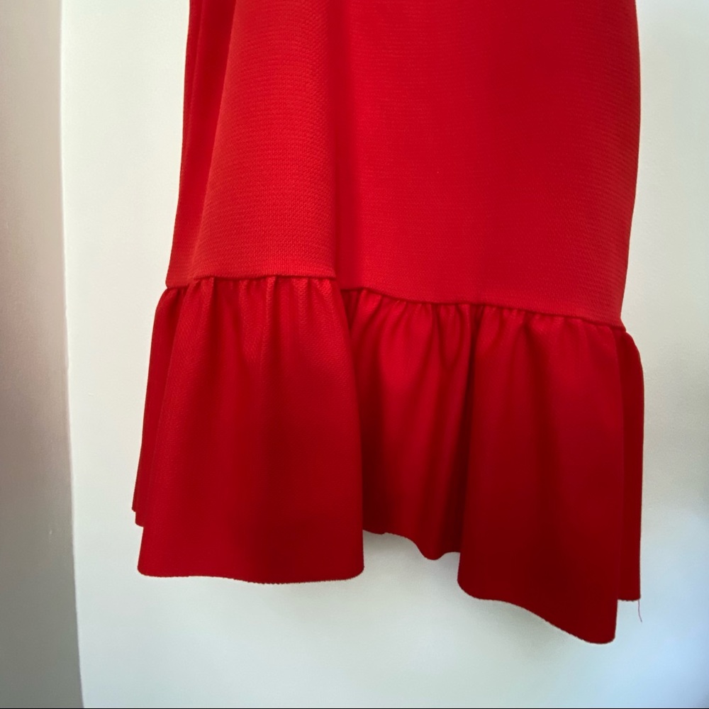 Zara Red Ruffle Hem Mini Dress - Picture 7 of 11